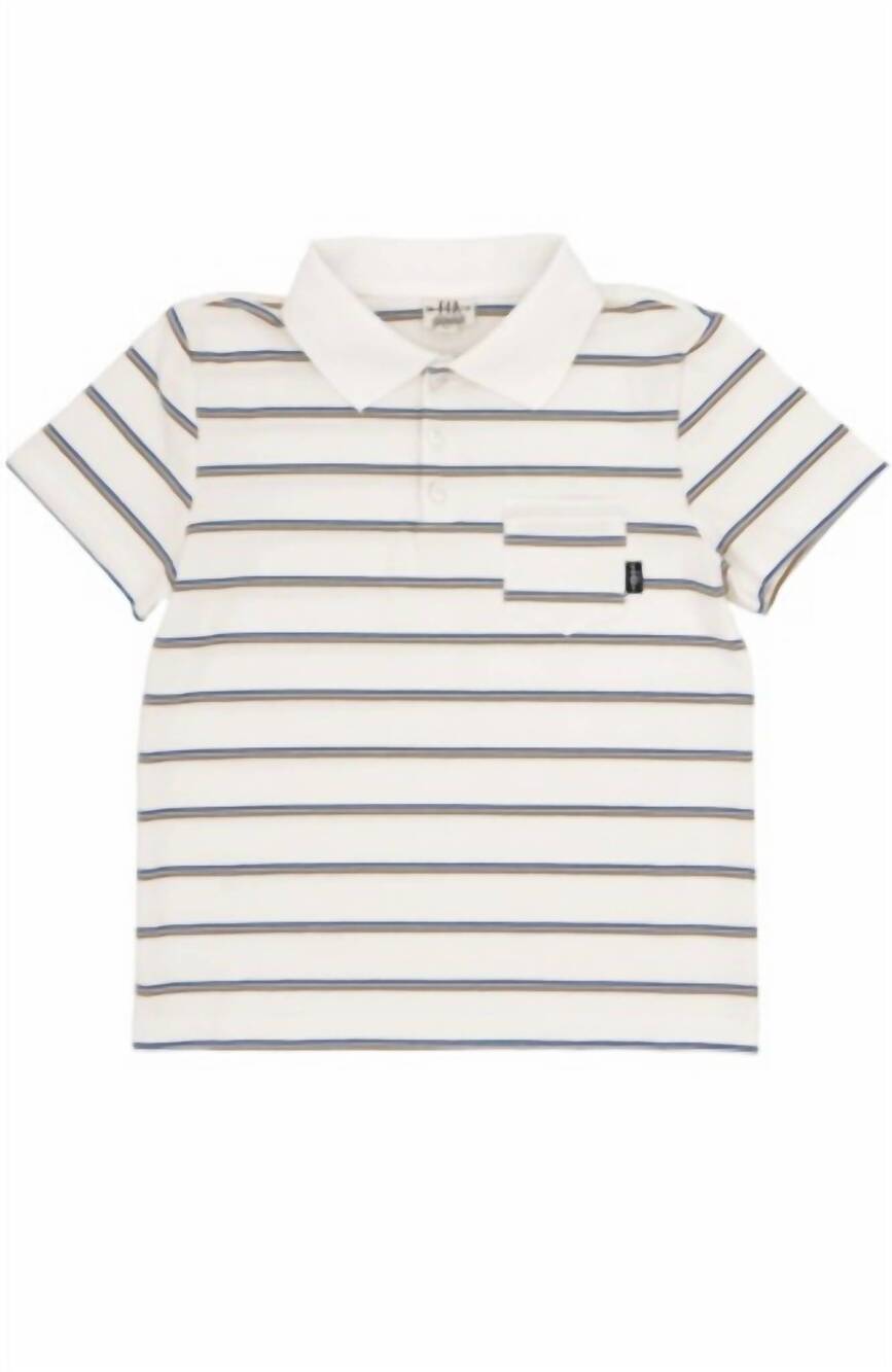 NEW FEATHER 4 ARROW kid's kai short sleeve polo in ecru